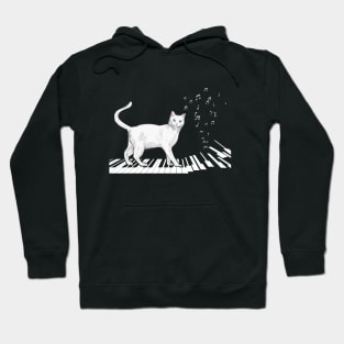 Funny Piano Music Cat Design - Cat Piano Lovers Hoodie